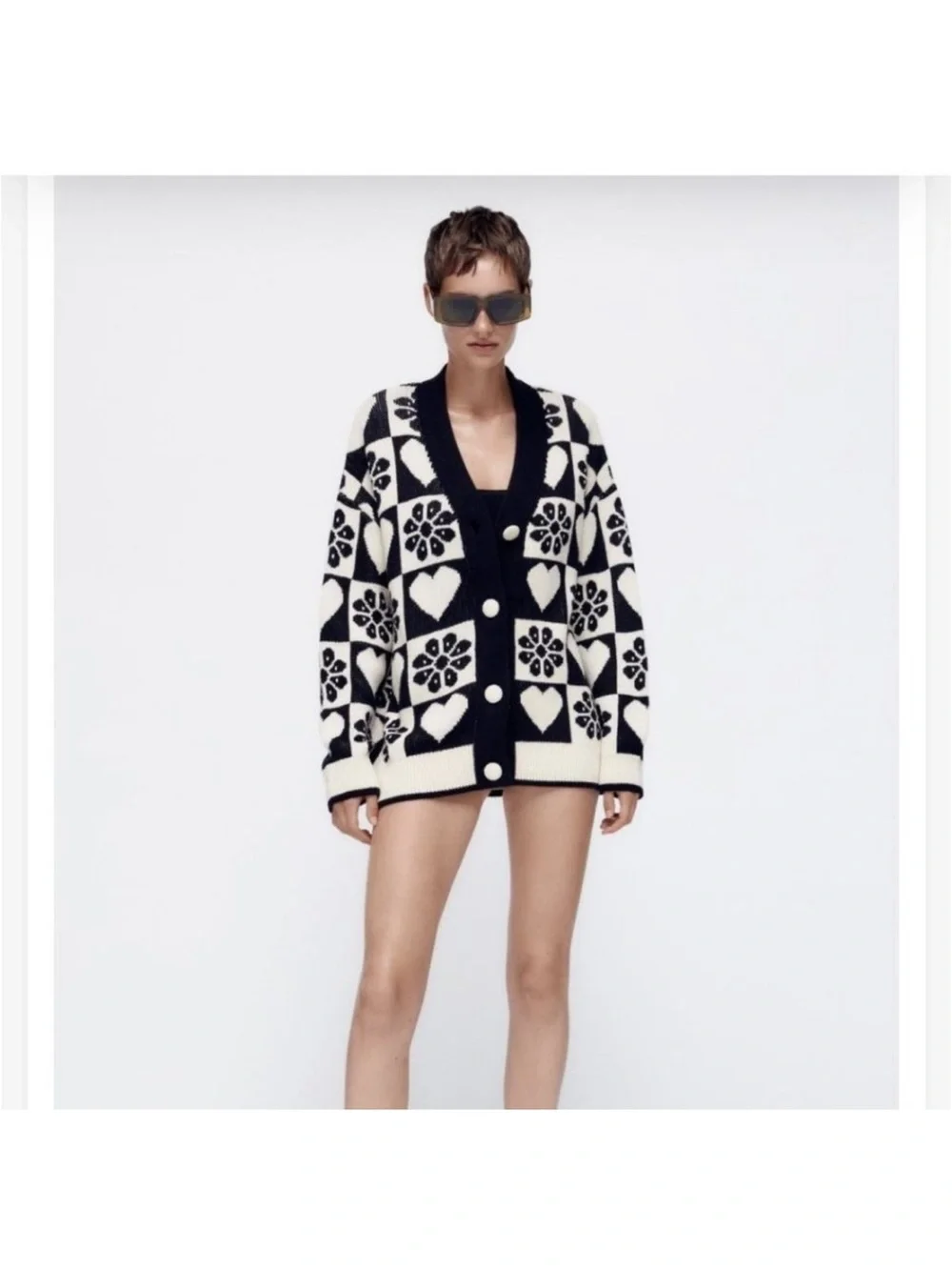 ZARA JACQUARD‎ KNIT CARDIGAN
